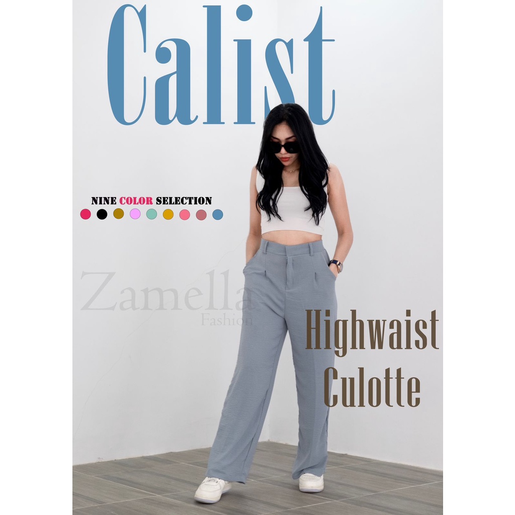 [ NEW ]Kulot highwaist  Zipper Kulot Celana loose pants Zameela collection kulot wanita kekinian premium