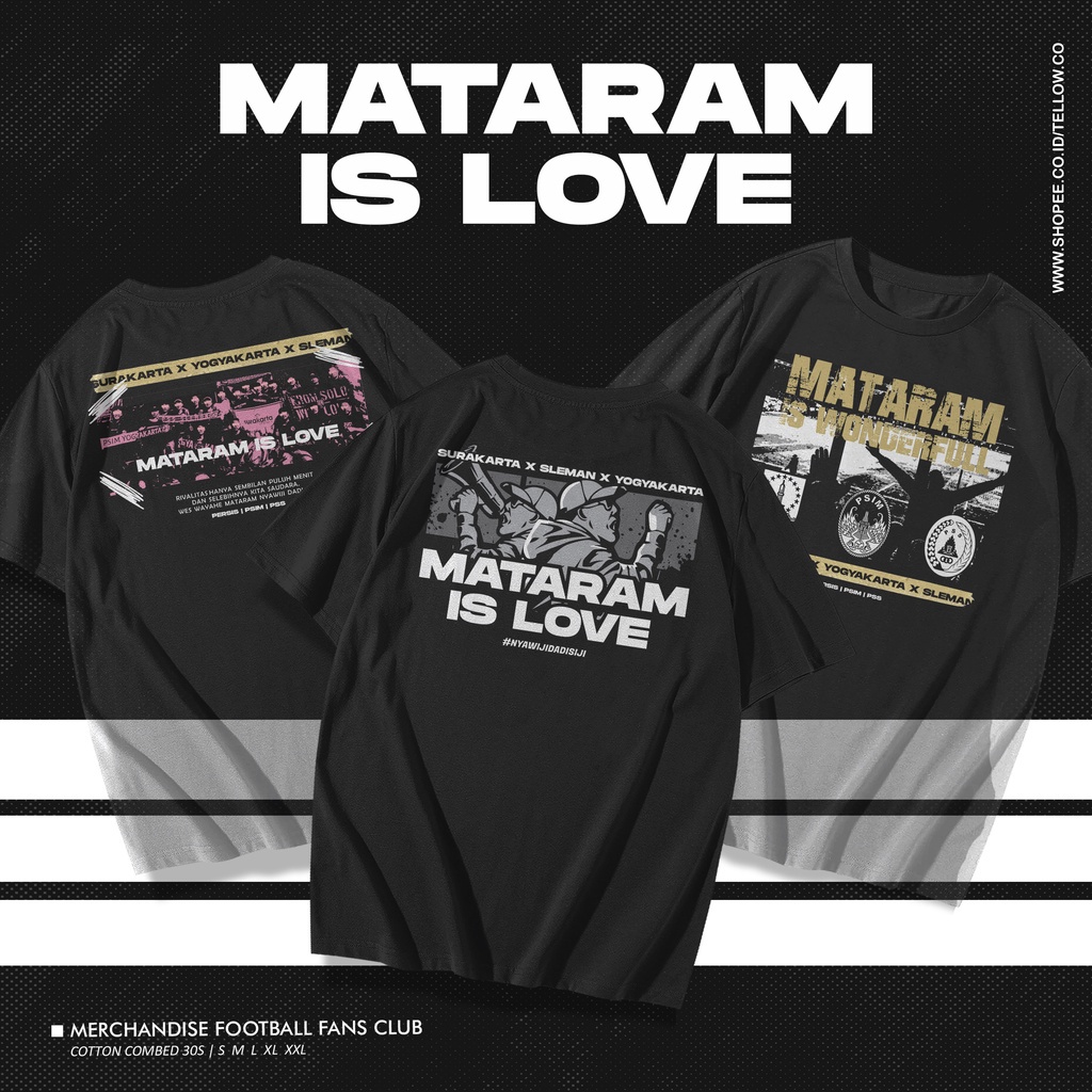 Kaos Perdamaian Mataram is love Persis Solo x PSS Sleman x PSIM Yogyakarta