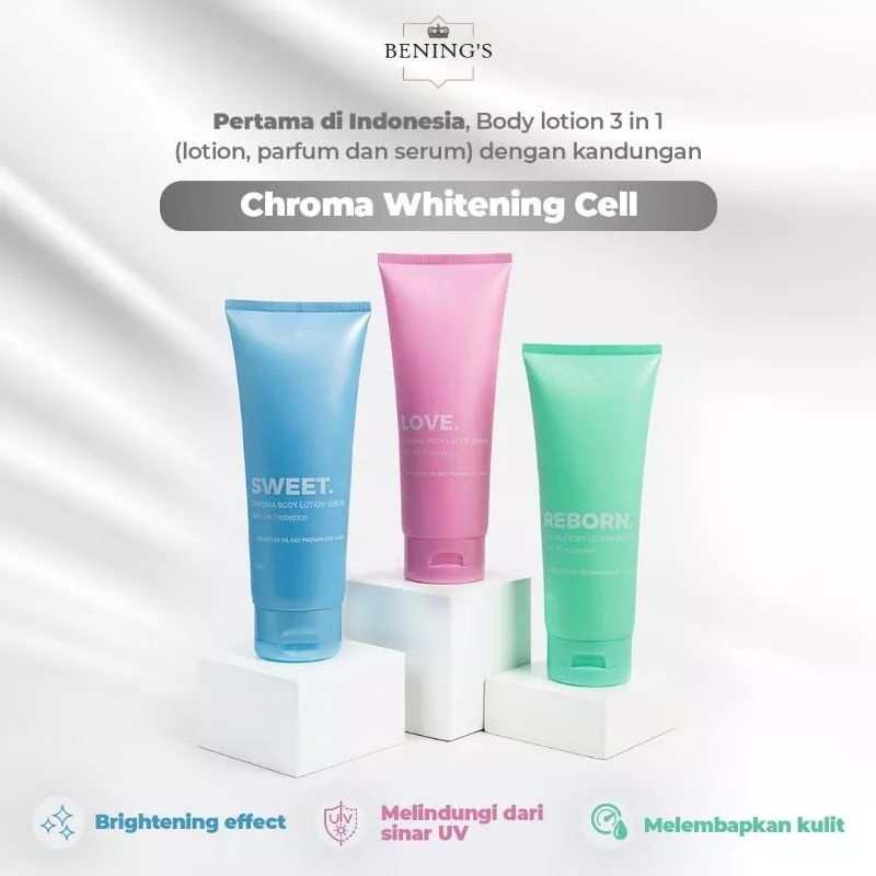 Benings Chroma Body Lotion 3 in 1 (Lotion, Parfum, dan Serum)