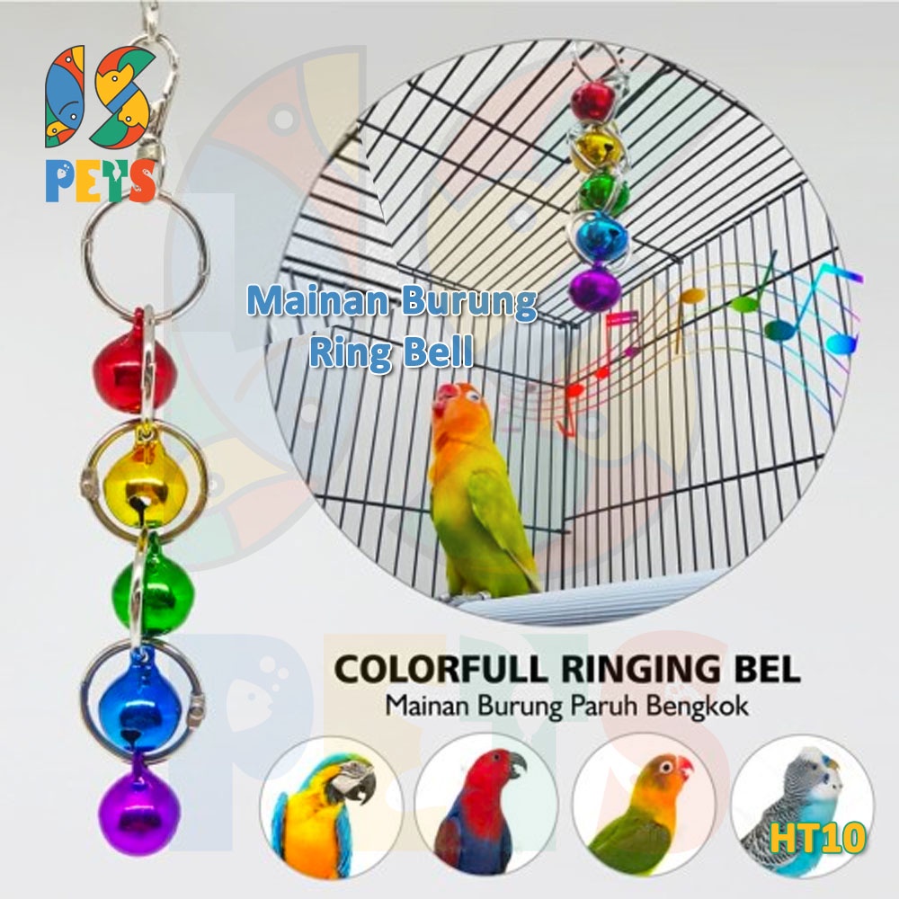 Ayunan Burung Ring Bel Tali Mainan Lovebird Parkit Falk Conure HT10