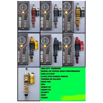 Shock DBS 677 GP Series Premium EXTREM Shockbreaker metic single tabung atas 330mm fino soul mio fazzio xeon lexi