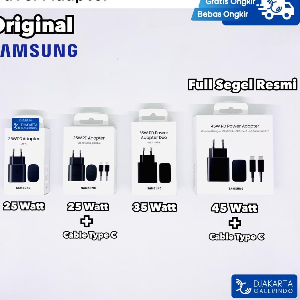 ➴ Samsung Travel Adapter Charger PD 25Watt - 35Watt - Power Adaptor 45Watt - 65Watt Type C Cable - O