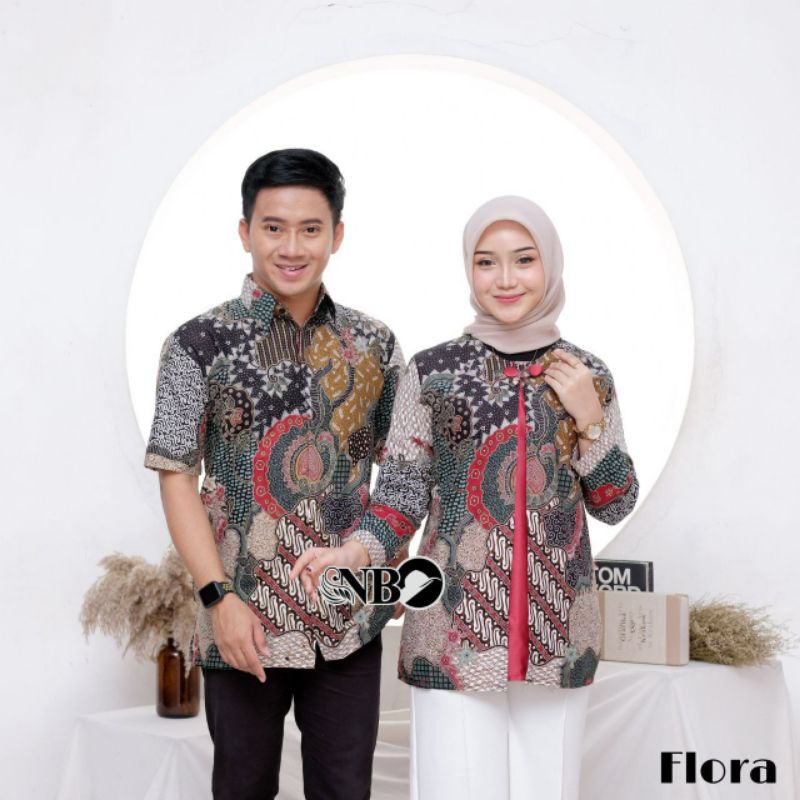 BATIK COUPLE ATASAN PRIA WANITA BLOUSE KEMEJA SERAGAM KANTOR