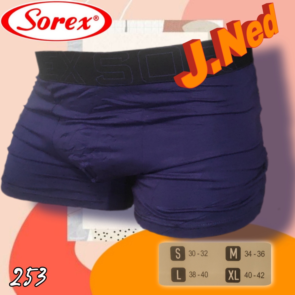 J253T (ISI 3 PCS) CELANA DALAM PRIA BOXER SOREX SIZE S - XL