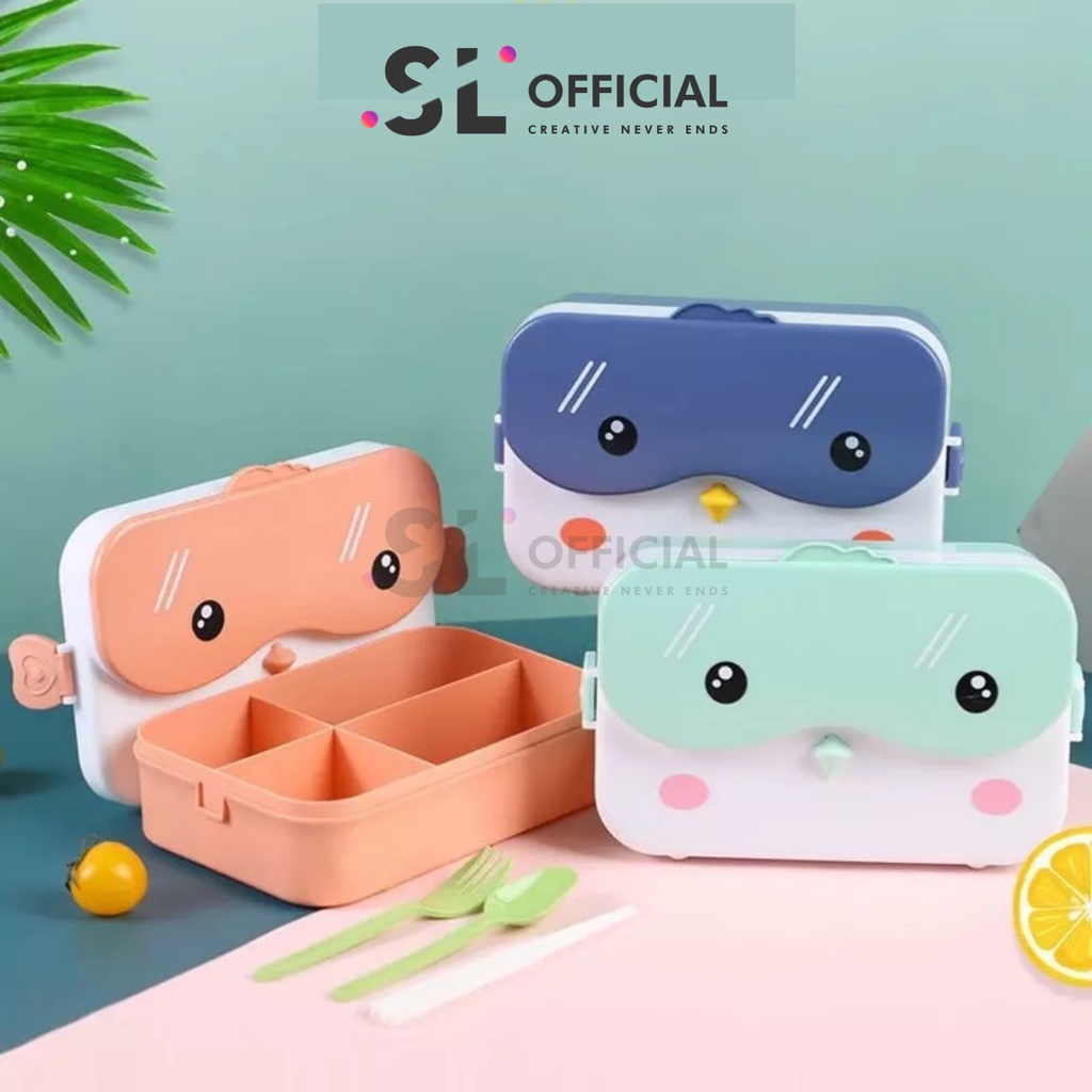 KOTAK MAKAN VIRAL MODEL KARAKTER LUCU LUNCH BOX LUCU KOTAK BEKAL 4 SEKAT