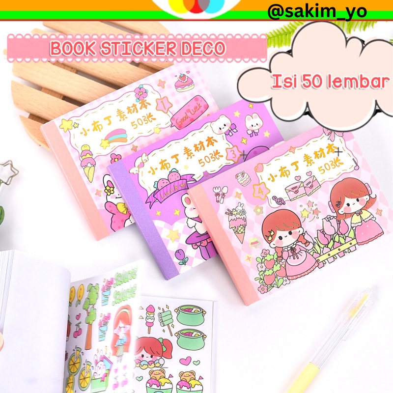 

Isi 50 Lembar Stiker Deco Momo Stiker Korea Anti Air Dekorasi Buku Diary Journal Bahan Kertas Jepang