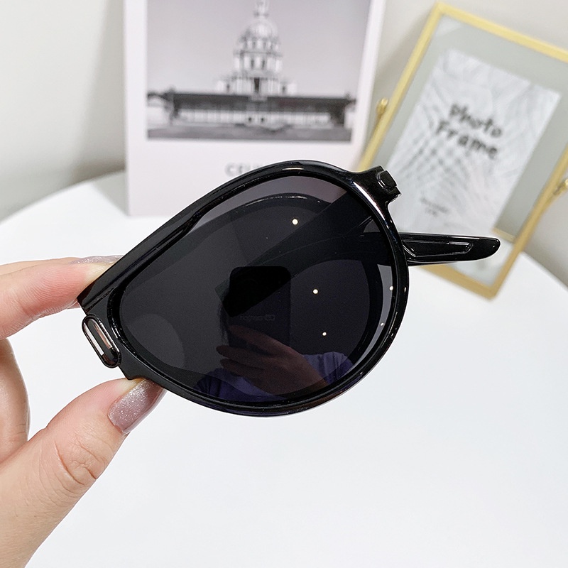 Kacamata Hitam Lipat Wanita Pria Sunglasses Anti UV Unisex Model Terbaru Kaca Mata Fashion Korea KM 12