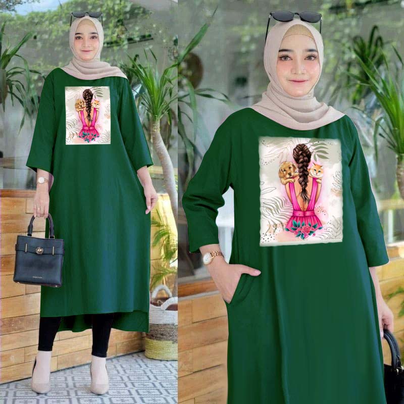 LONG TUNIK HIJAB COLABORATION TUNIK WANITA TERBARU 15