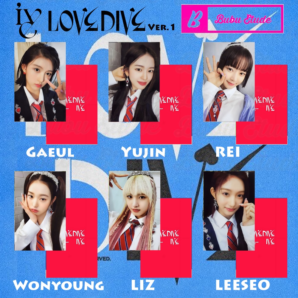 IVE LOVE DIVE VER.1 ALBUM PHOTOCARD UNOFFICIAL