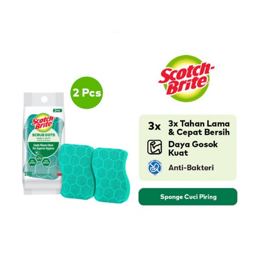 Scotch Brite Scrub Dots Heavy Duty Scrub Sponge isi 2