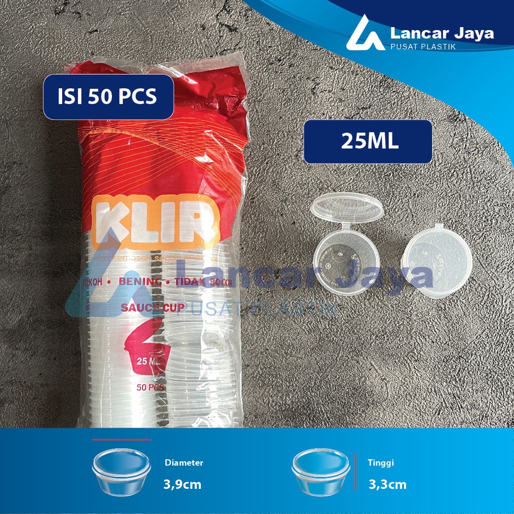 Thinwall klir sauce cup plastik 25ML, cup saos sambal 25ml, cup bumbu