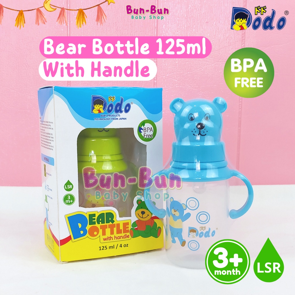 DODO Bear Bottle 125ml Botol Susu Bayi Karakter Lucu BPA FREE Gelas Minum Training Cup Mug With Handle Pegangan Grip Perlengkapan Baru Lahir Peralatan MPASI Makan Anak Balita Bunbunbabyshop