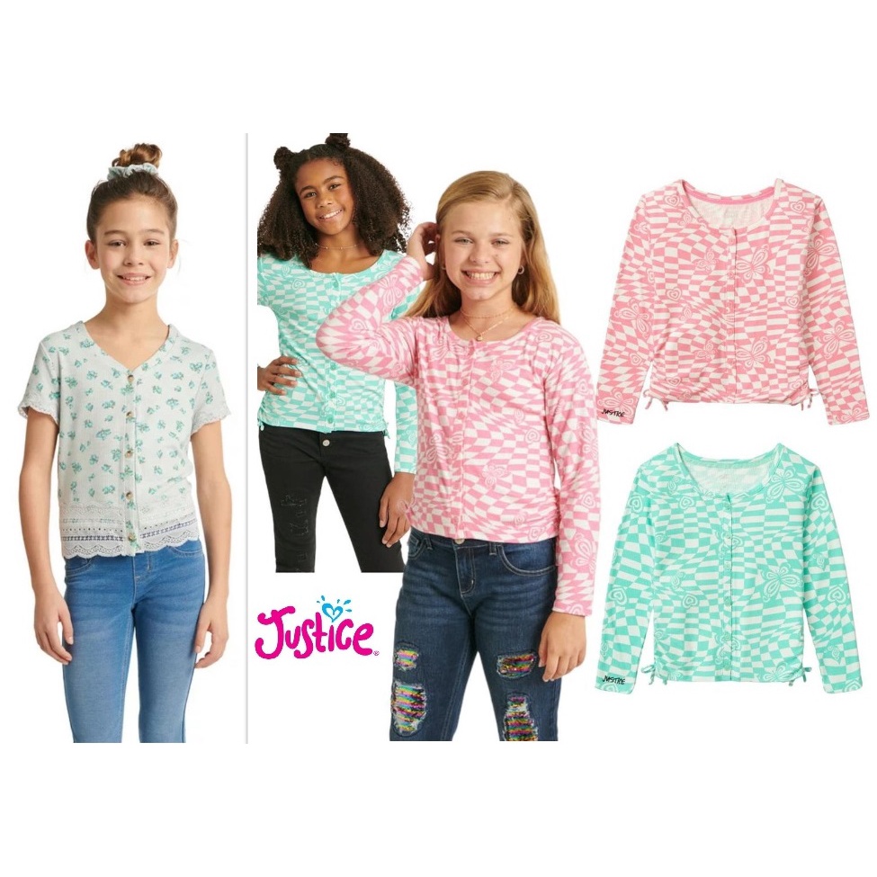 CARDIGAN KAOS ANAK PEREMPUAN LENGAN PANJANG POPMYWEAR JUSTICE LONG SLEEVE 5-20y / CARDIGAN ANAK PERE