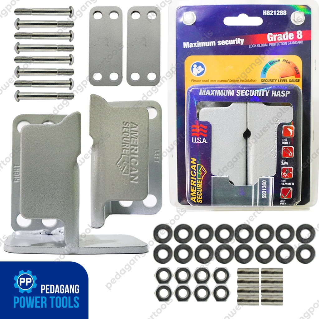 AMERICAN SECURE PELINDUNG GEMBOK ANTI MALING GERGAJI HASP H821288