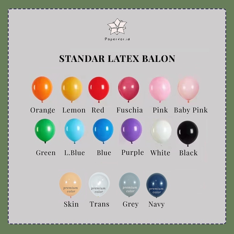 BALON LATEX MATTE / BALON KARET DOFF 5 INCH 10 INCH 12 INCH  - PER 10 PCS