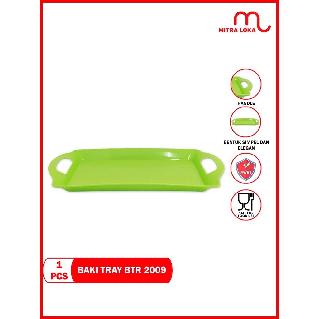 Mitra Loka Nampan Baki Plastik Persegi Panjang BTR 2009 Golden Sunkist
