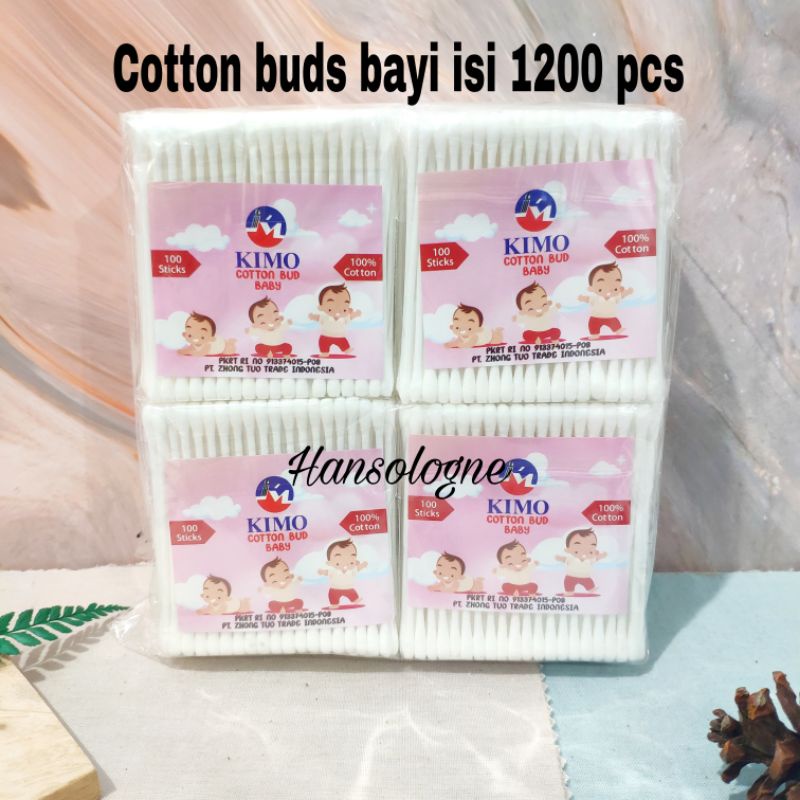 cotton buds kimo isi 1200 pcs / pembersih telinga / korek kuping kapas