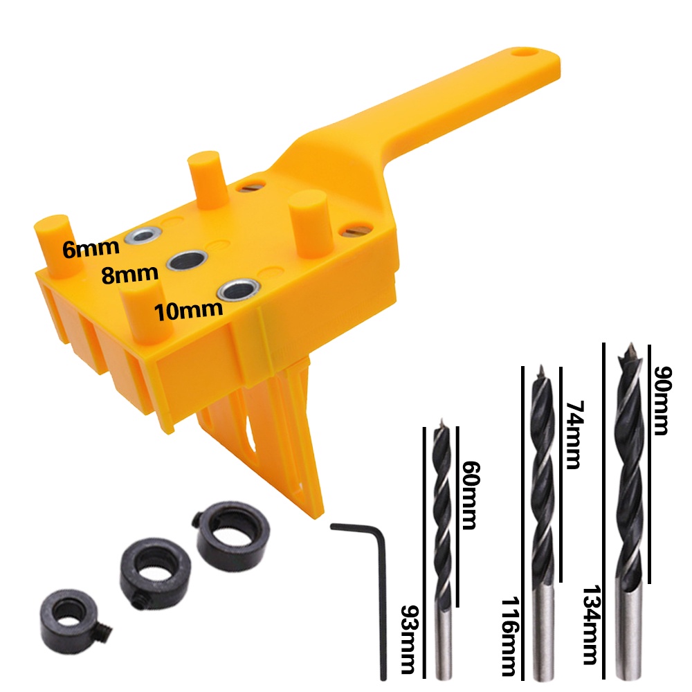 JIG DOWEL PENYAMBUNG KAYU PAPAN PLYWOOD DRILL SET MATA BOR 6/8/10MM
