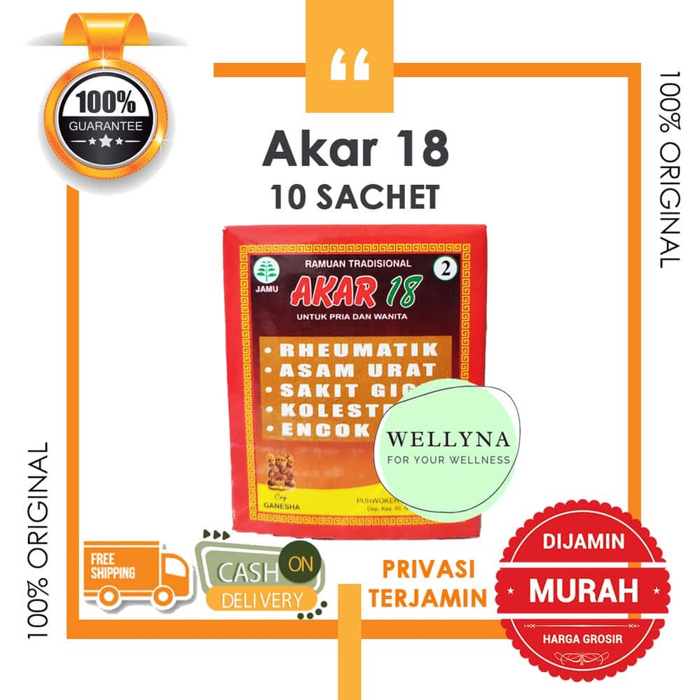 Obat Herbal Jamu Akar 18- Obat Alami Menurunkan Asam Urat