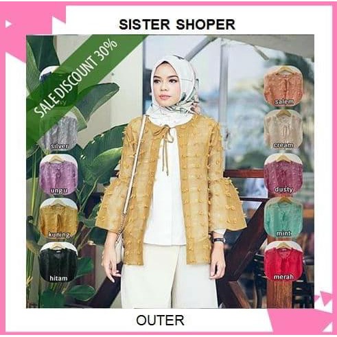 Baju Pakaian Wanita Muslim Outer Cardigan Gamis Abaya Syari