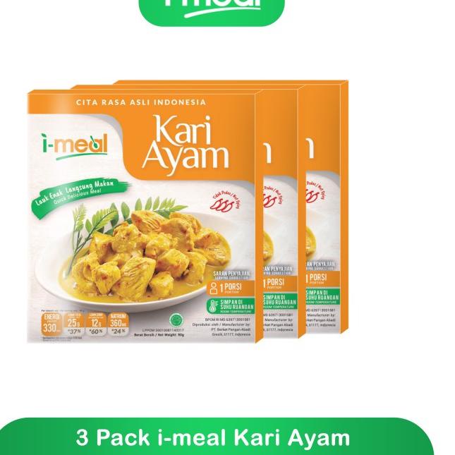 

☟ I-Meal Paket Kari Ayam Isi 3 Siap Saji ✥