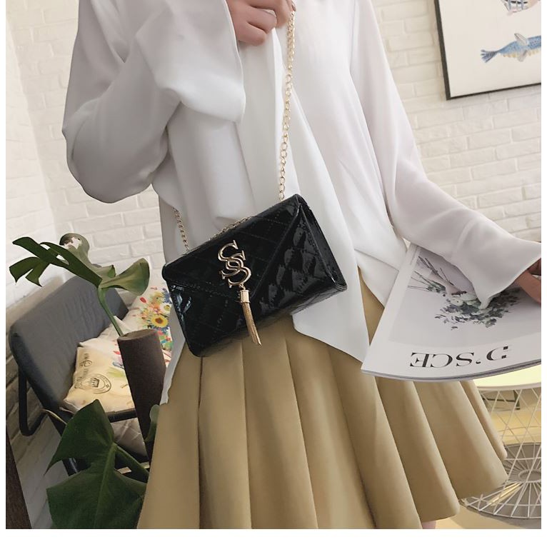 FYGALERY FYG1350 Tas Selempang Wanita Glossy Sling Bag Perempuan Elegan Fashion Korea