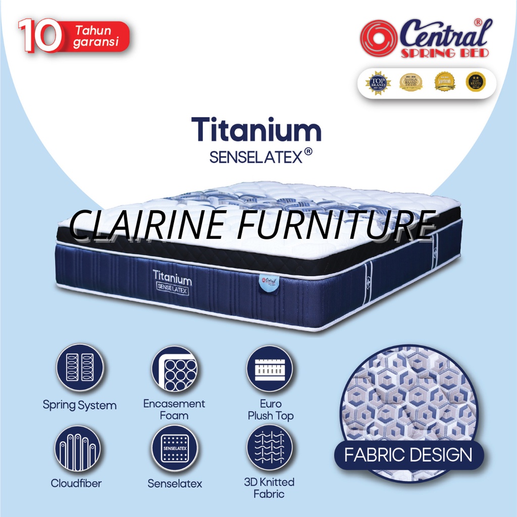 Kasur Central Springbed Titanium -Hanya Kasur- 100x200 cm