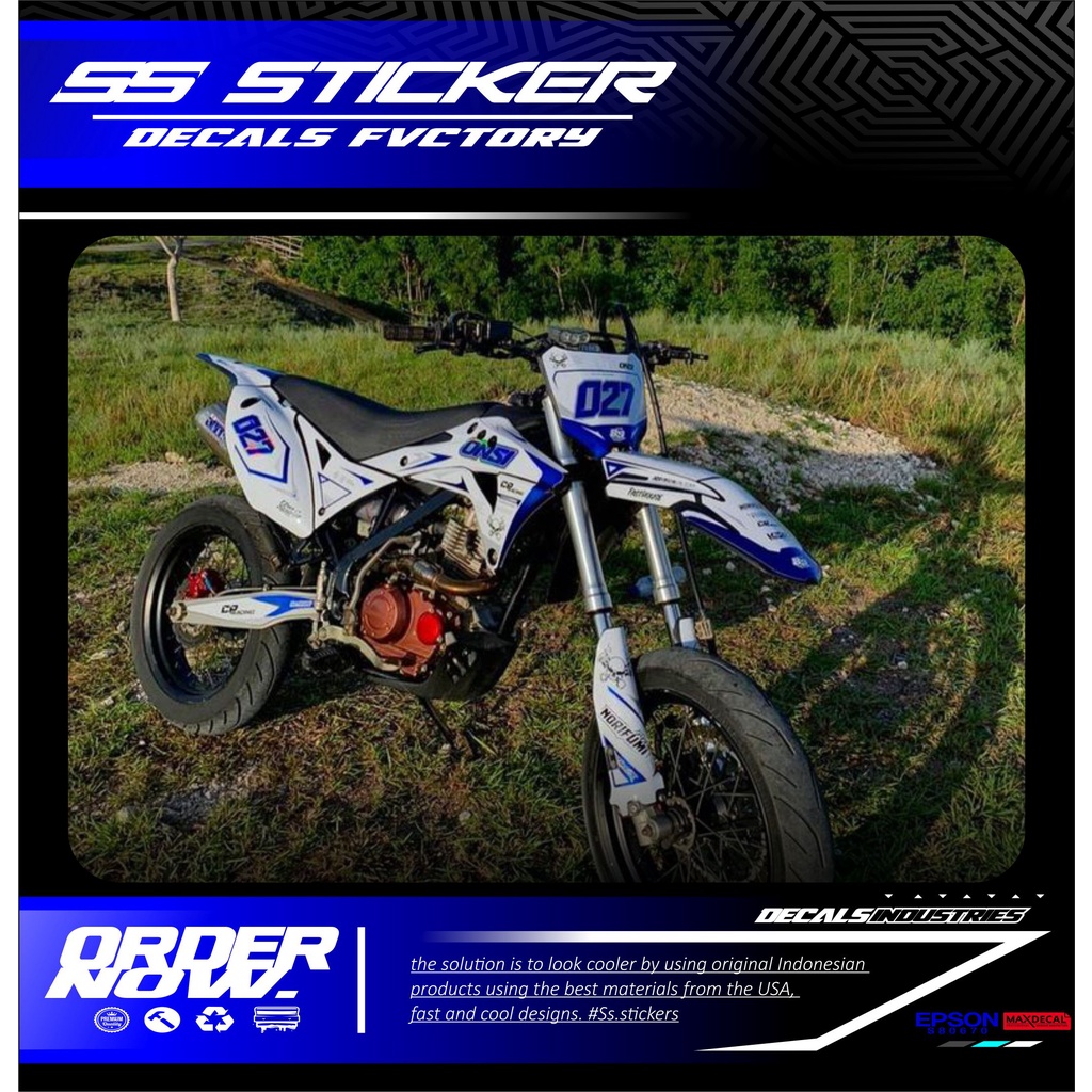 00227 DECAL STIKER FUL BODY KLX GORDONS FUL KOMBINASI BIRU CANDY DAN HOLOGRAM