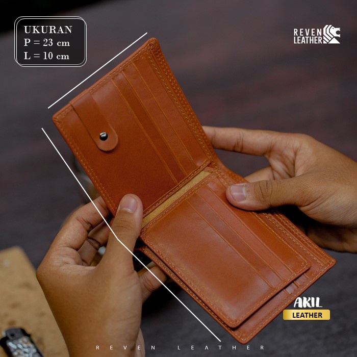 Dompet Lipat Kulit Pria Branded Reven Premium Leather Wallet Bahan 100% Kulit Sapi Asli Original Cowok Keren Terbaru