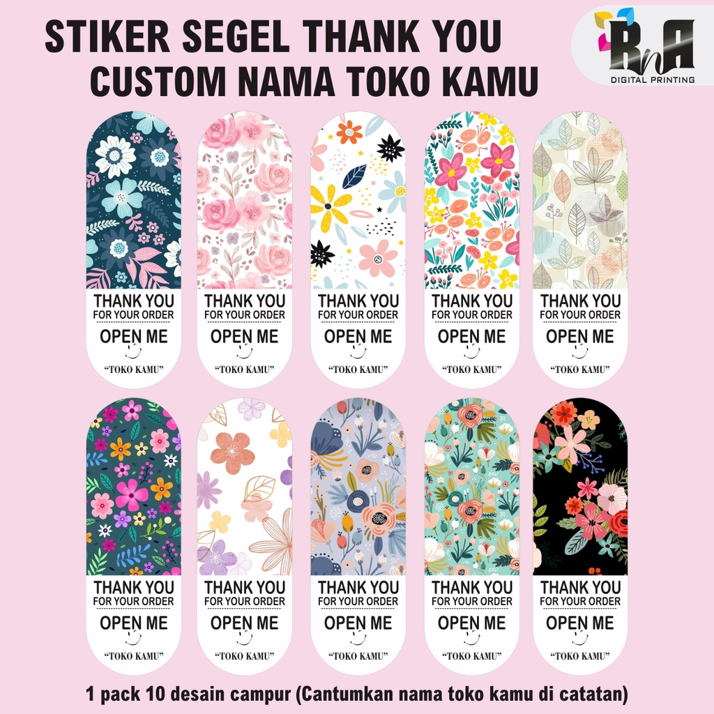 

CUSTOM TOKOMU Stiker Label Segel Thank You / Terimakasih, Stiker Open me