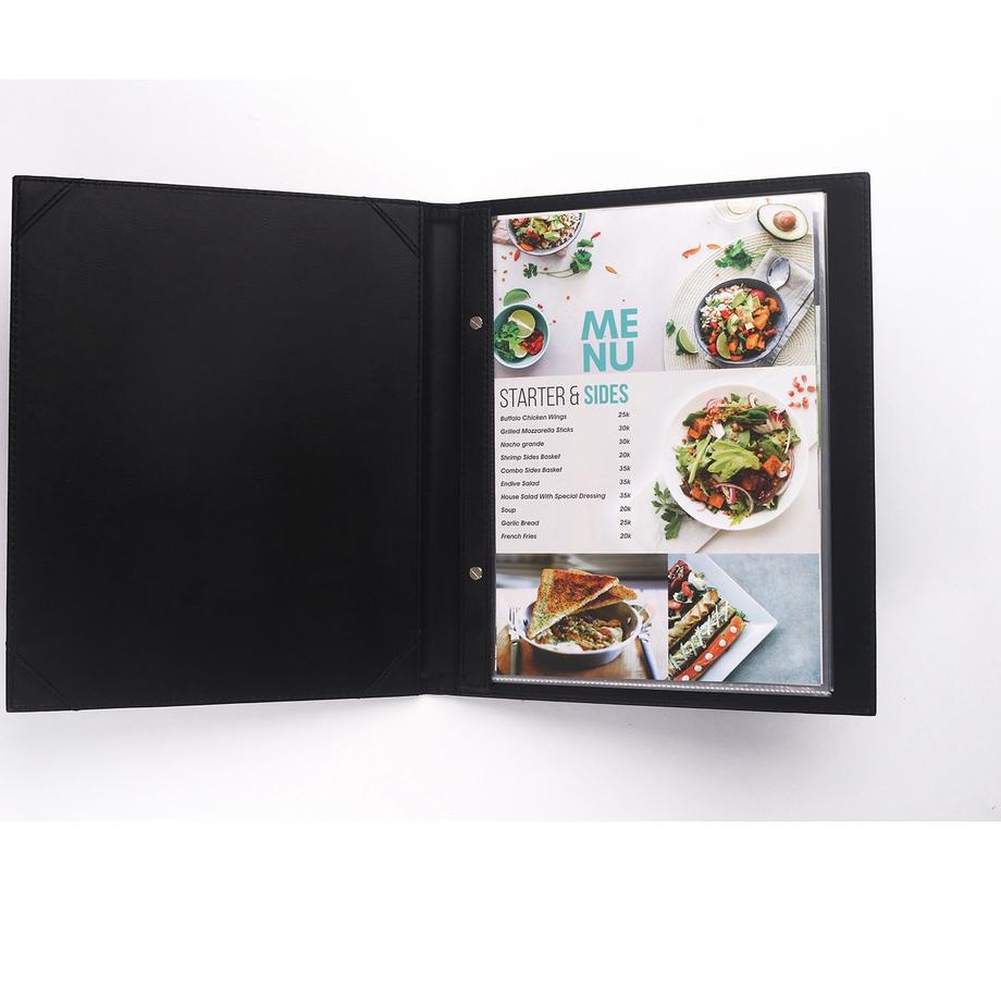 

Yuk di order MENU COVER KULIT ARTIFICIAL LEATHER ISI PLASTIK A4 RESTAURANT CAFE PUB CLUB HARGA TERJANGKAU