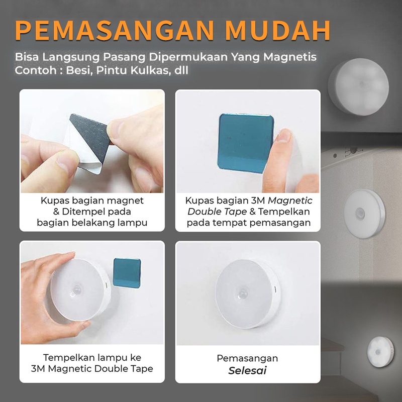 BENIH Cahaya Malam Kamar Lampu LED Sensor Otomatis Gerak LAMPU DINDING SENSOR OTOMATIS Intelligent Ninght Lighi