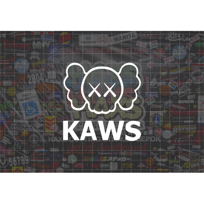 Cutting Sticker Logo Kaws 8 Cm Untuk Motor Mobil V1