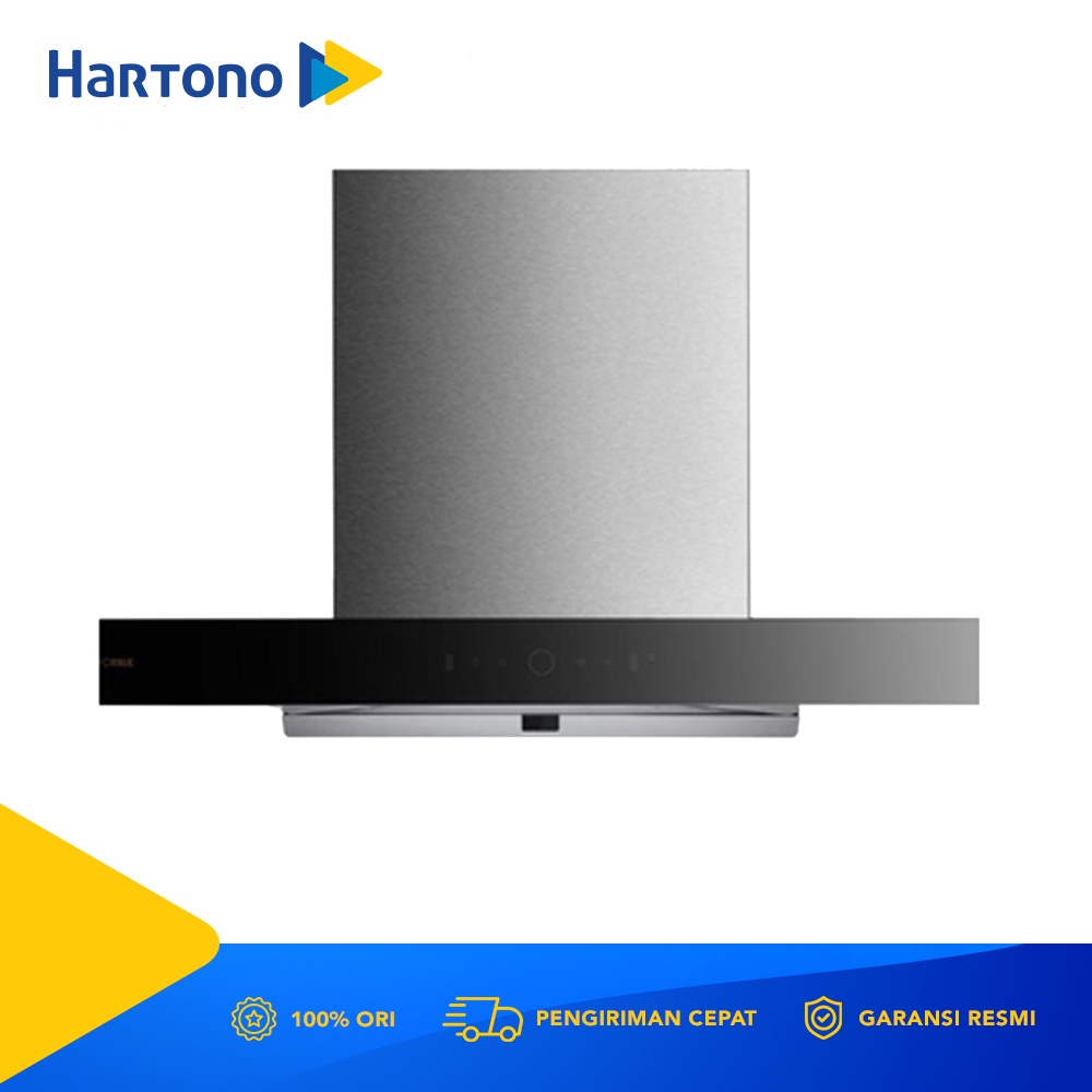 Fotile EMG9036 Chimney Wall Hood Penghisap Asap Dapur Hitam 895mm x 507mm x 470-850mm