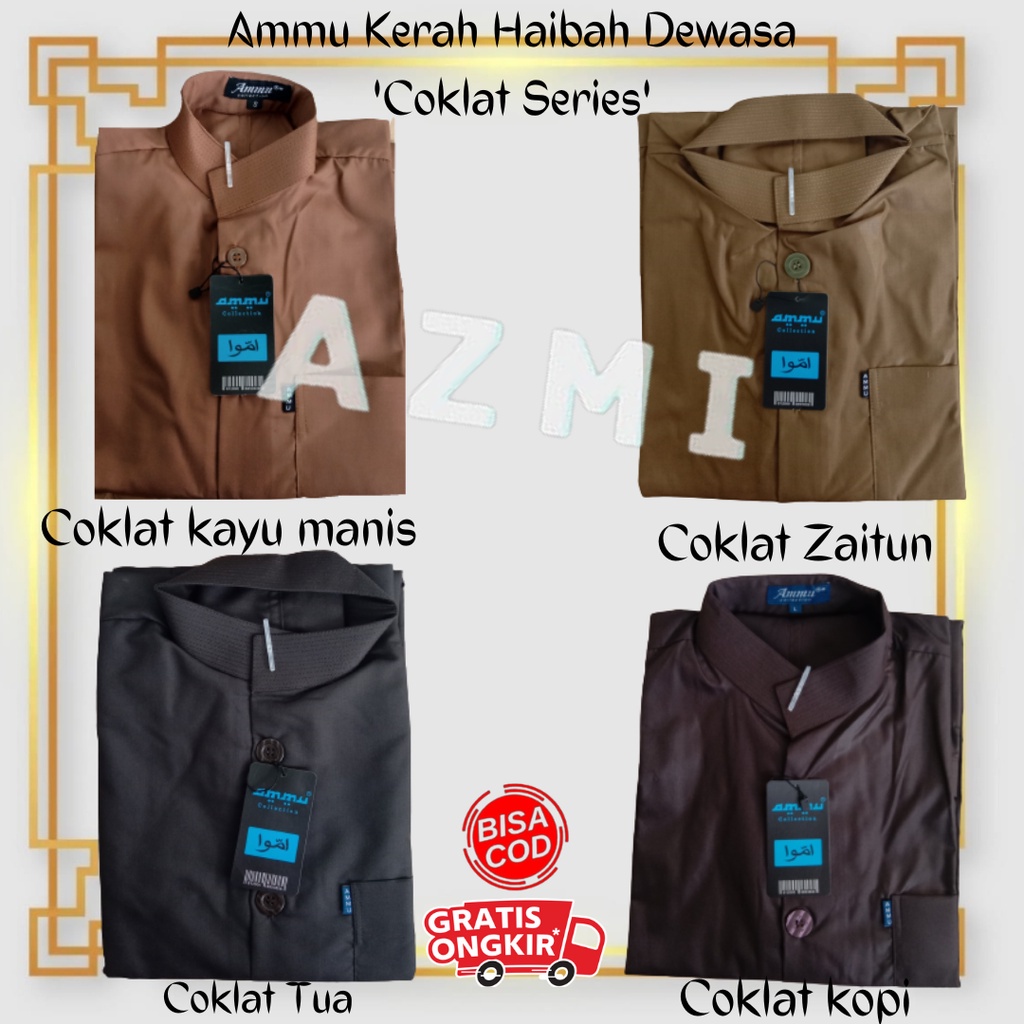 Promo Baju Koko Ammu Dewasa Original Coklat Kopi Termurah!!!
