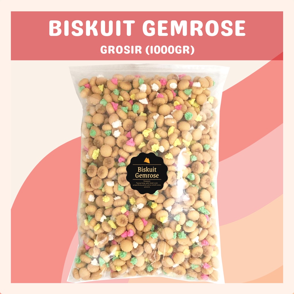 [DELISH SNACKS] Biskuit Gemrose (Grosir) 1kg 1000 gram / Snack Cemilan Camilan Kilo Kiloan Gem Rose Kue Monas