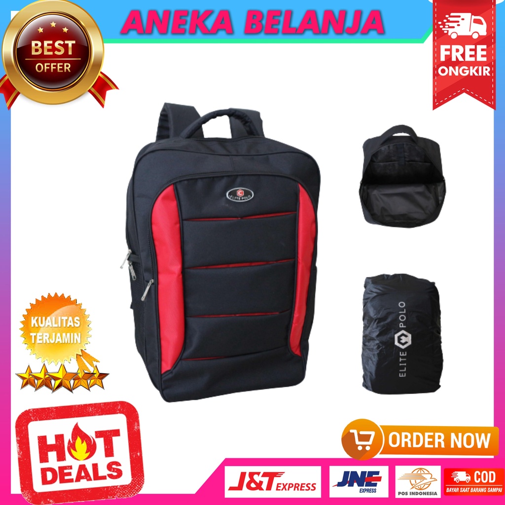 Backpack Cowok Trendy Termurah Ransel Laptop Free Raincover Tas Ransel Gendong Sekolah SD SMP Bahan D300 Berkualitas