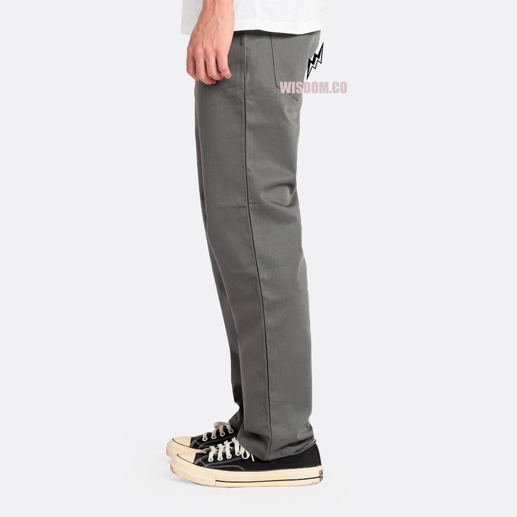 WISDOM Chino Pants Straight Non Stretch Original men Light Grey