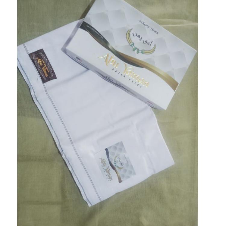 [BJR.3Fe23q] Sarung tenun putih hitam Abu Yaman /sarung putih polos sarung hitam polos /sarung putih