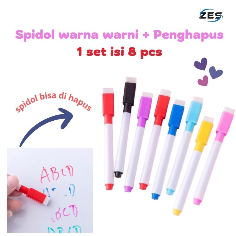 

SNH8 - Termurah 1 Set 8 pcs Spidol Warna Warni Penghapus