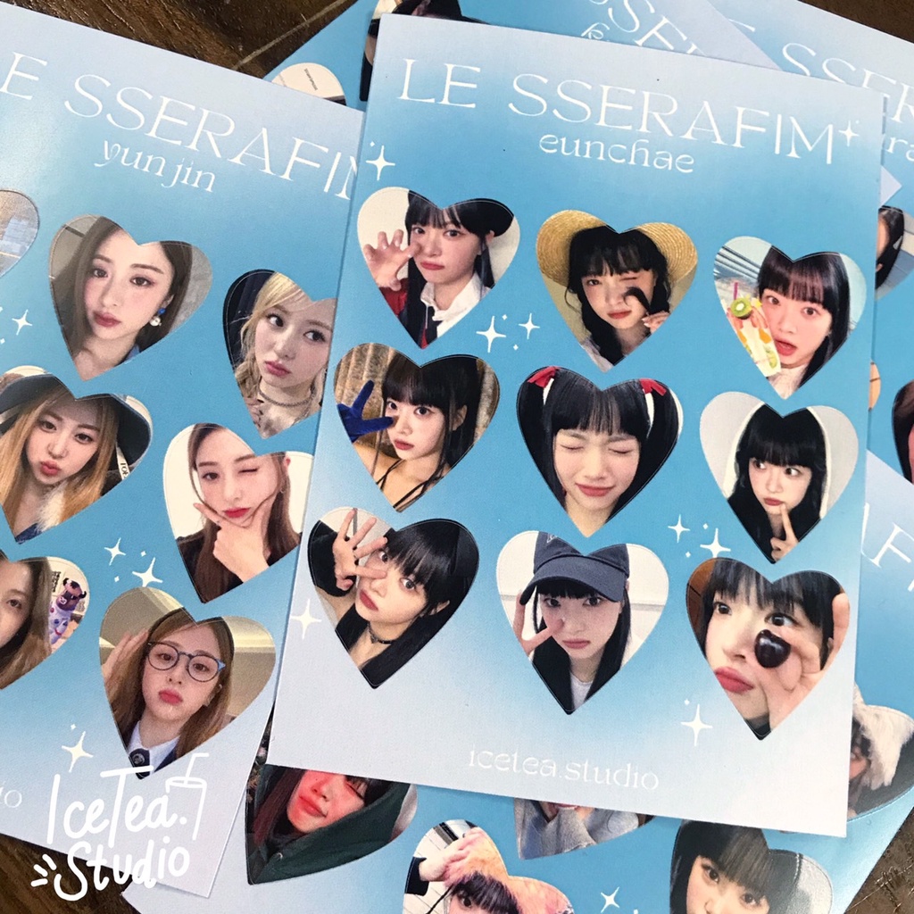 

[LE SSERAFIM HEART STICKERS] BACA DESKRIPSI heart sticker selca korean inspired selkor cute deco kpop korea holo nct red velvet itzy bts txt dream 127 wayv sakura chaewon yunjin kazuha eunchae hologram twice kep1er blackpink photocard