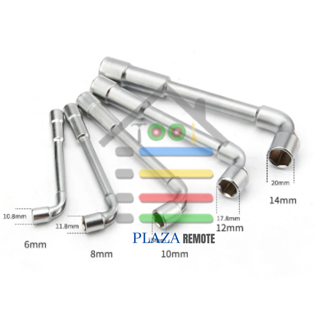 KUNCI TORSI HEXAGONAL SOCKET L 2 SISI KUNCI PAS KUNCI SET  8 - 19 MM