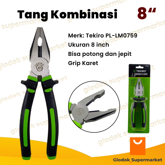 Tang Kombinasi 8 inch Tekiro Linesman Mini Pliers 8inch PL-LM0759