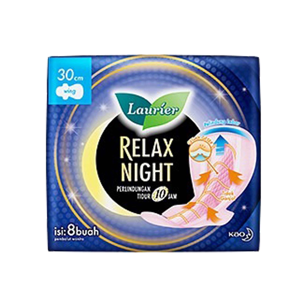 PEMBALUT LAURIER RELAX NIGHT 30CM 8 PADS