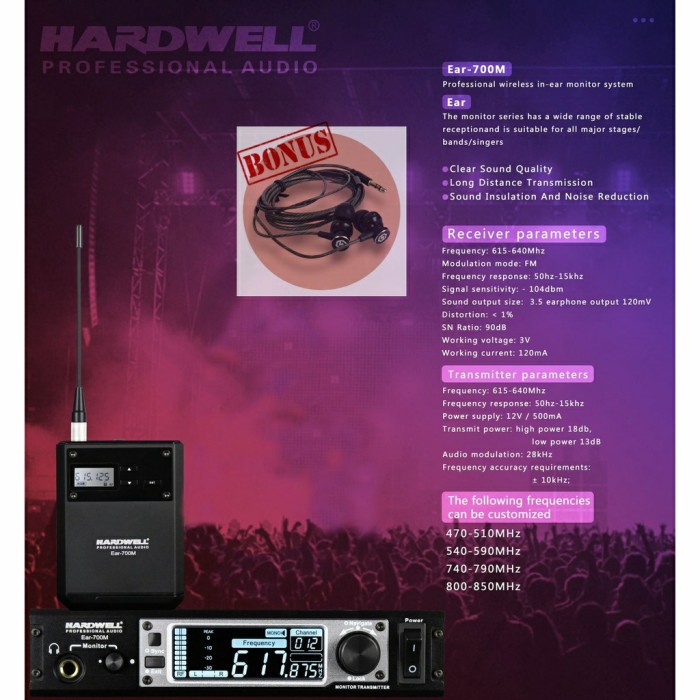 EAR Monitor wireless Hardwell EAR 700M original Ear700m EAR 700m