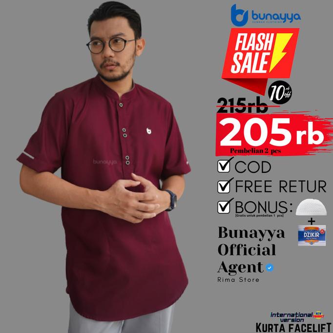 TERMURAH KURTA BUNAYYA FACELIFT BUNAYYA SUNAH CLOTHING INTERNATIONAL VERSION /BAJU KOKO PRIA/BAJU KO