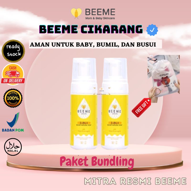 Paket Beeme Natural Soap 3in1 2btl [Free Gift]