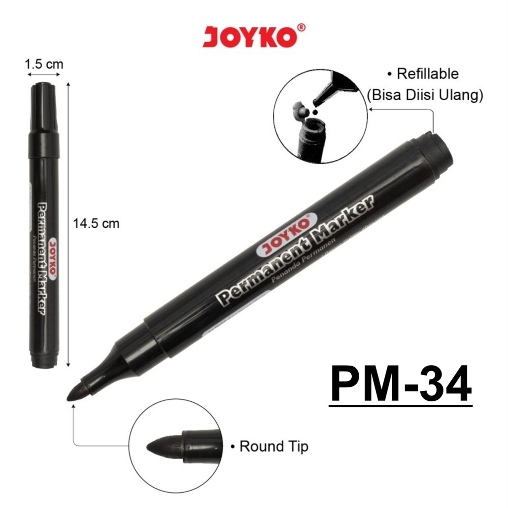

Spidol Joyko Permanen PM-34 Hitam
