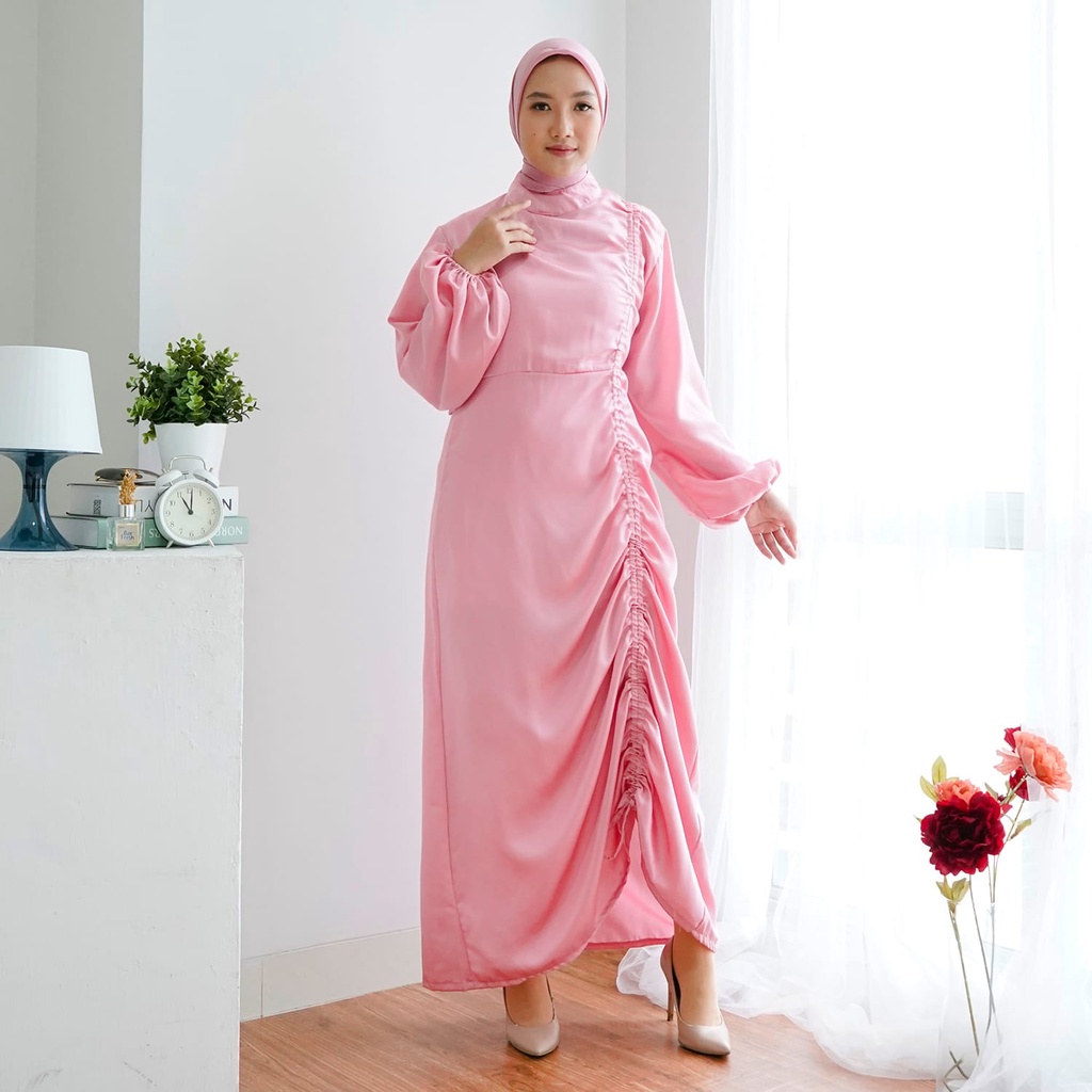 dress full serut long//dress silk kondangan bridesmaid//gamis