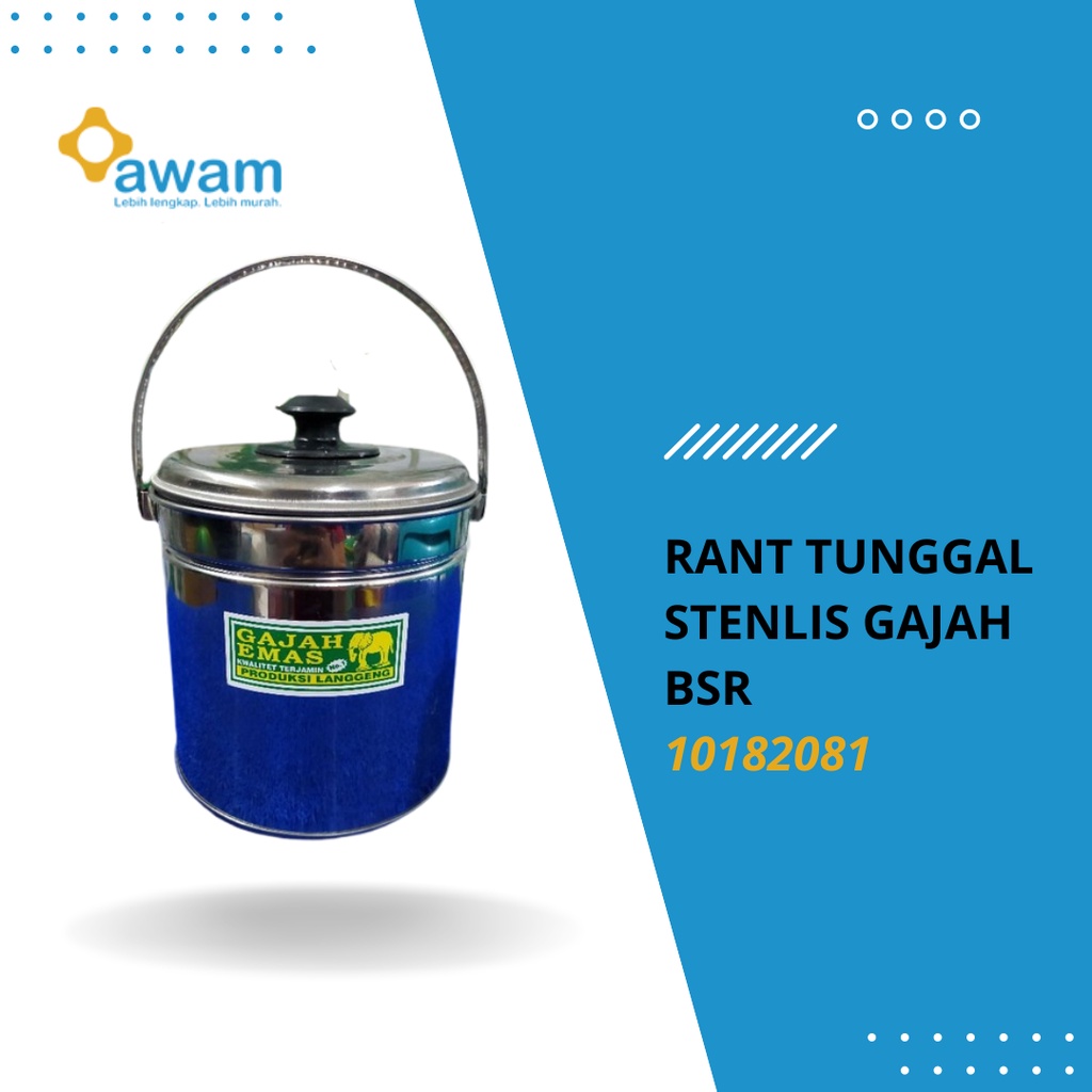 Rantang Tunggal Stenlis Besar /Tempat sayur Besar